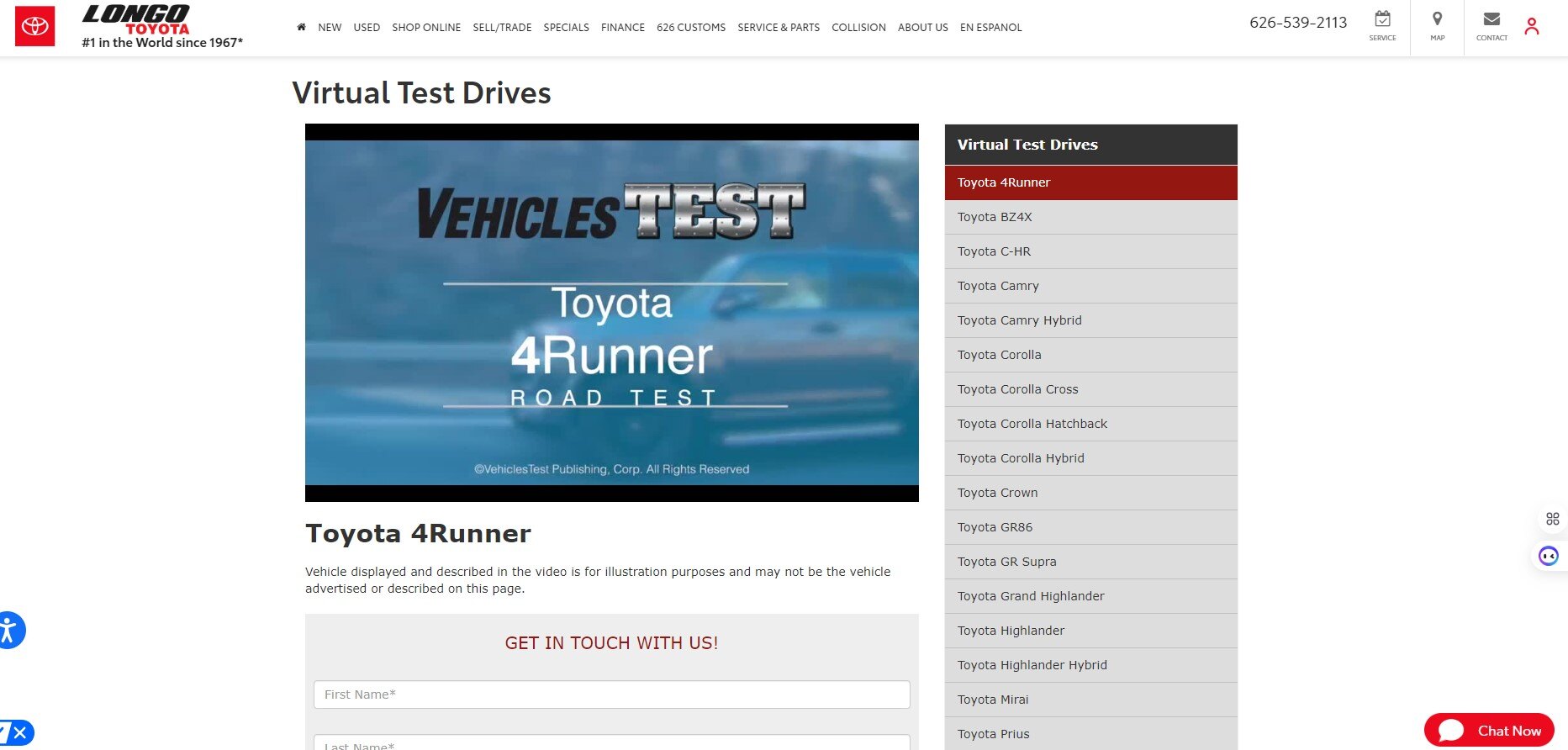 Blog Image 225 for Oct. 10 Longo Toyota Virtual Test Drive page